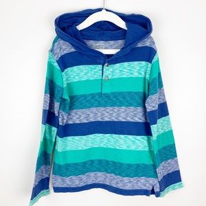 The Children’s Place - 5T Boys Green & Blue Striped Hoodie